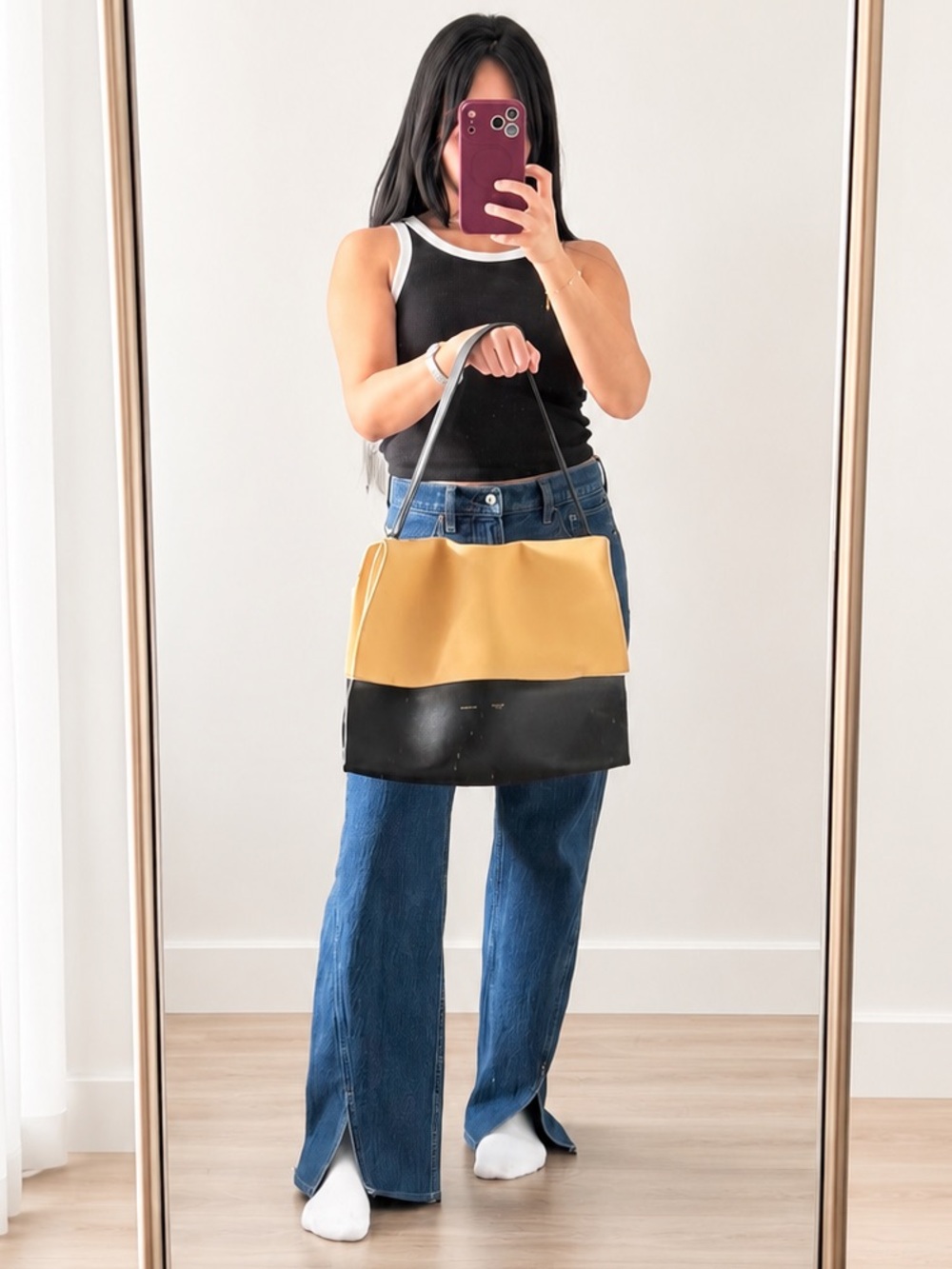 Celine All Soft Calfskin Tri-Tone Shoulder Bag